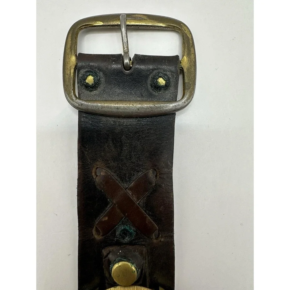 Arfena Vintage Watch Mens Manual‎ Wind Not Working Gold Tone Leather Band 41MM Z